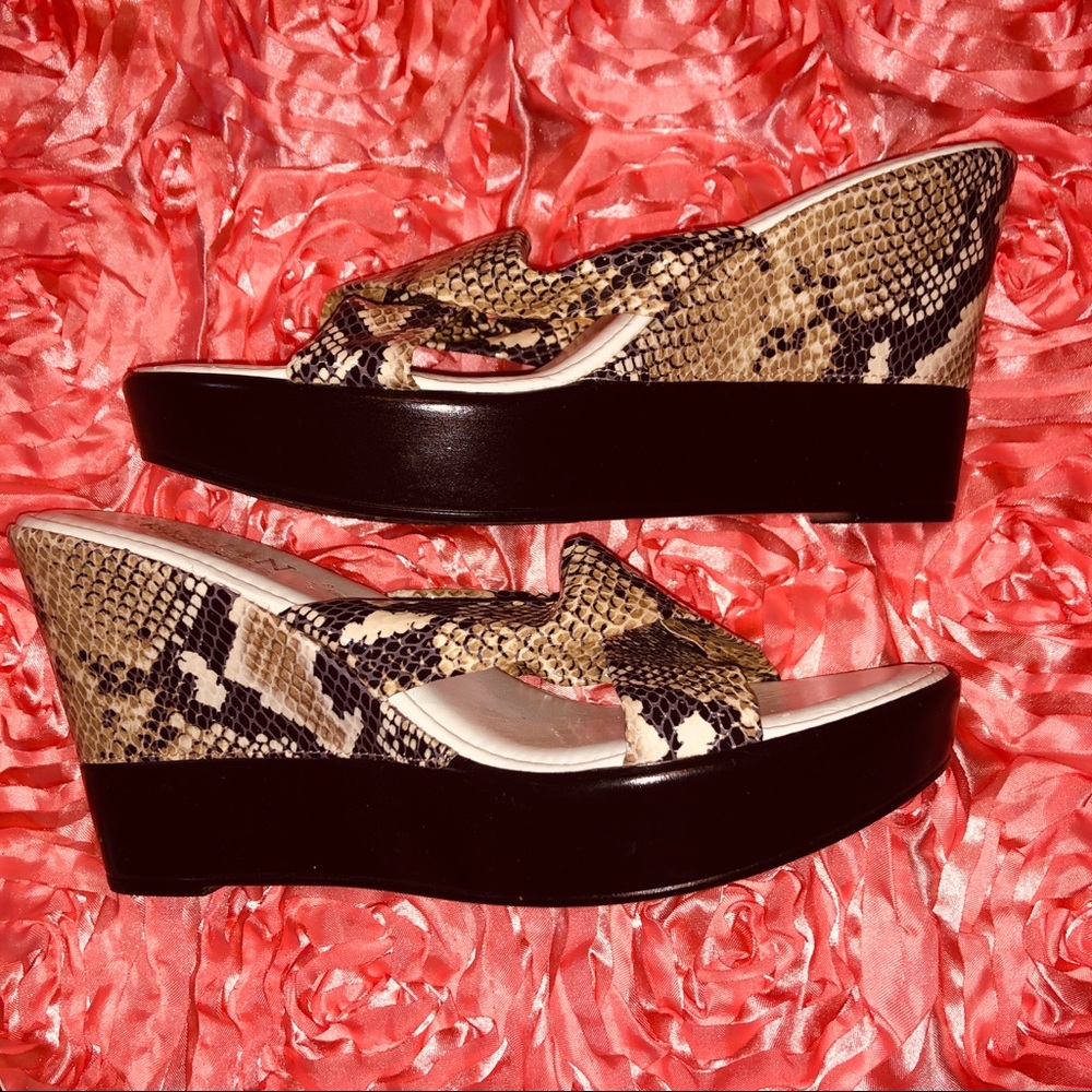 SNAKESKIN ITALIAN SHOEMAKER WEDGES